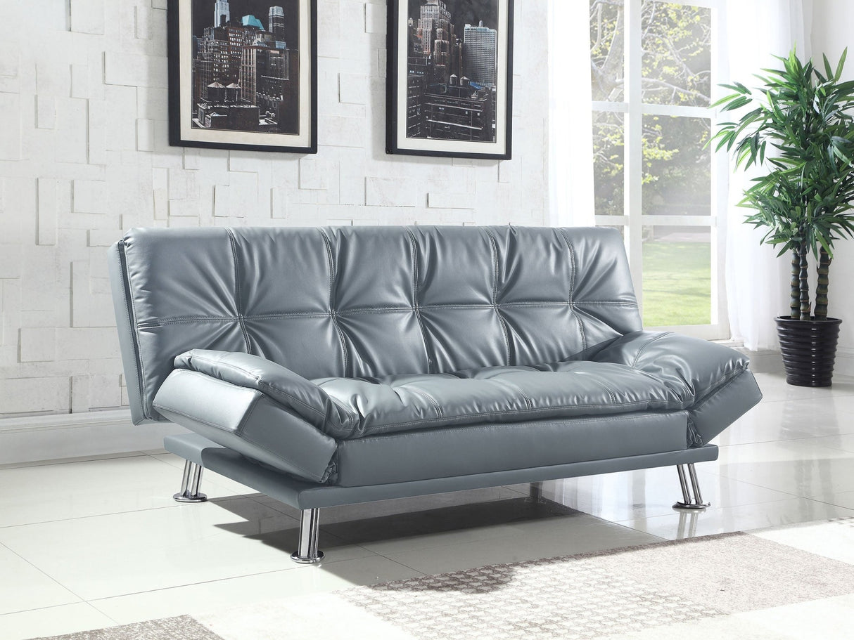 Dilleston Tufted Back Upholstered Sofa Bed Grey | Coaster - 500096 - Home Elegance USA - 2