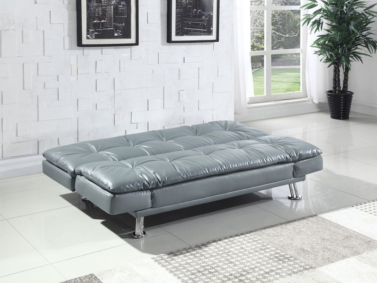 Dilleston Tufted Back Upholstered Sofa Bed Grey | Coaster - 500096 - Home Elegance USA - 3