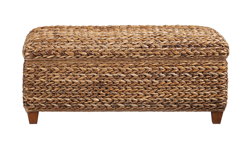 Storage Bench - Laughton Hand-Woven Banana Leaf Storage Trunk Amber