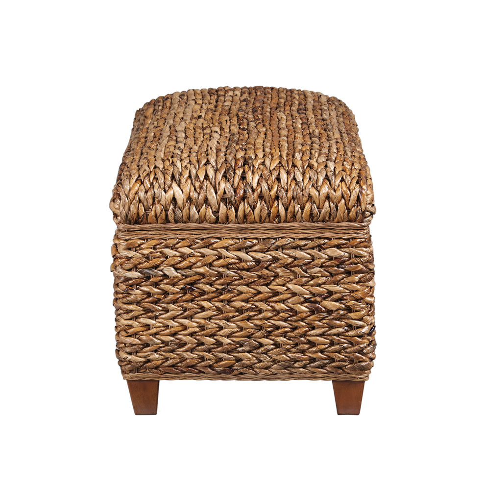 Storage Bench - Laughton Hand-Woven Banana Leaf Storage Trunk Amber