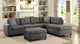 Stonenesse Upholstered Tufted Sectional with Storage Ottoman Grey | Coaster | Home Elegance USA