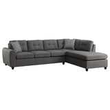 Stonenesse Upholstered Tufted Sectional with Storage Ottoman Grey - 500413 - S2 - image - 2