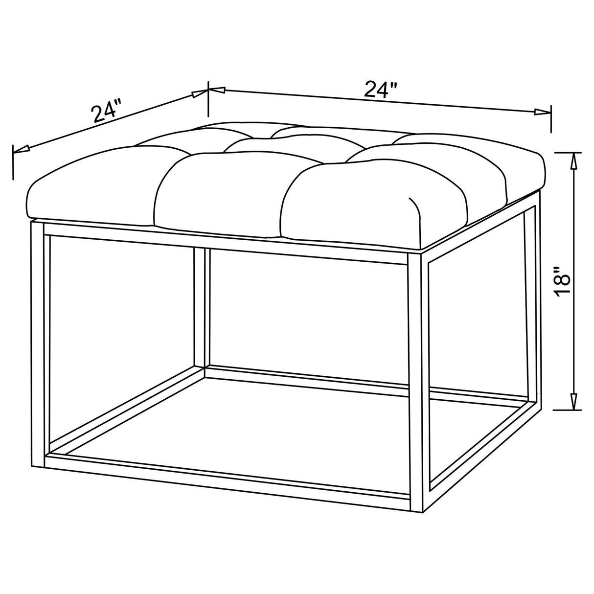 Ottoman - Swanson Upholstered Tufted Ottoman White and Chrome