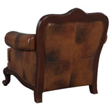 Chair - Victoria Rolled Arm Chair Tri-tone and Brown