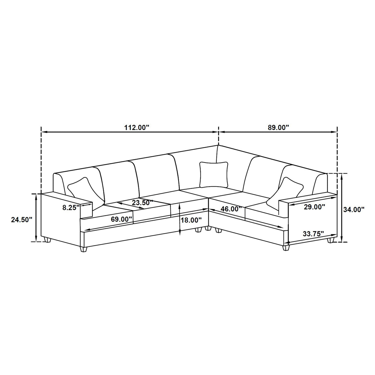 Sleeper Sectional - Tess L-shape Sleeper Sectional Grey