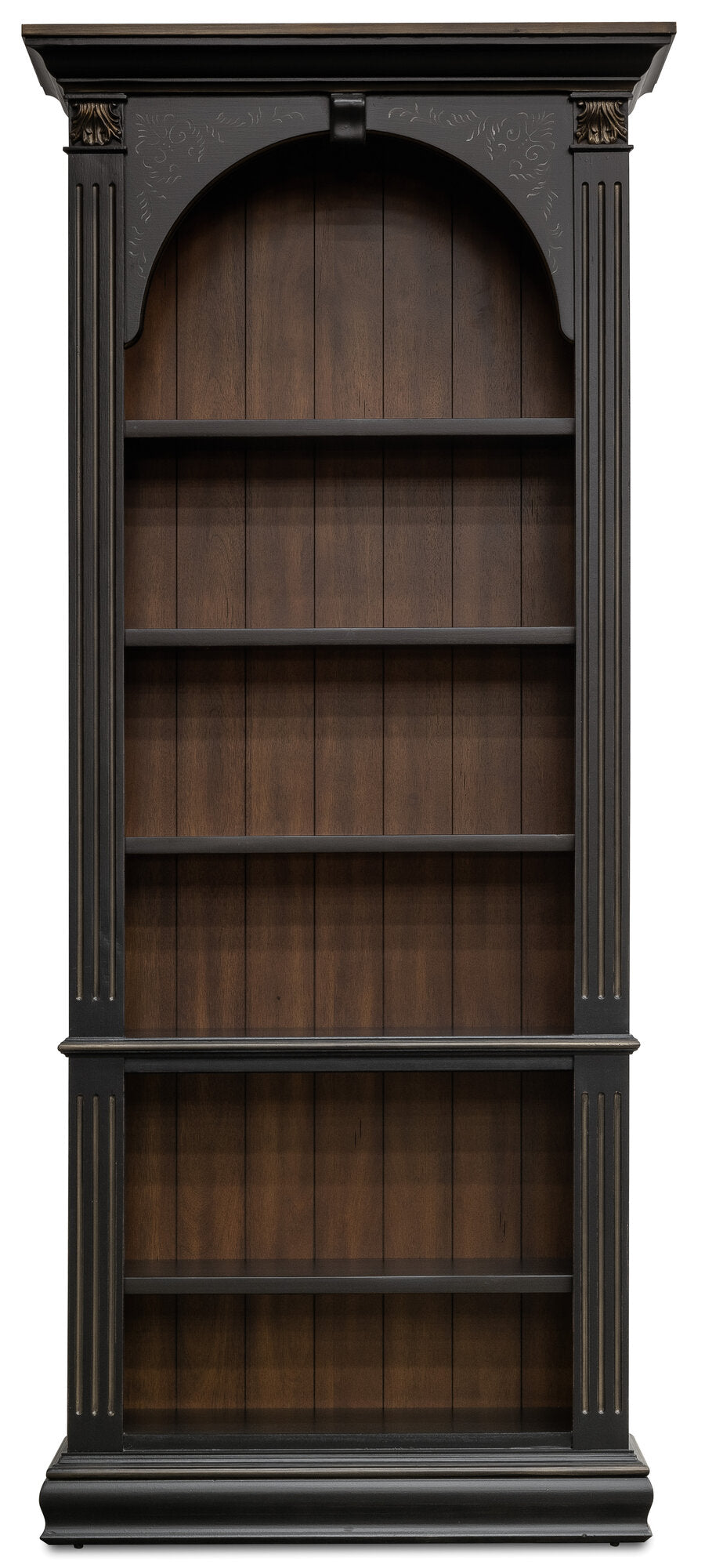 Black Bookcase with Gold Accents 5-Shelf – Hooker Furniture - sold by Home Elegance USA