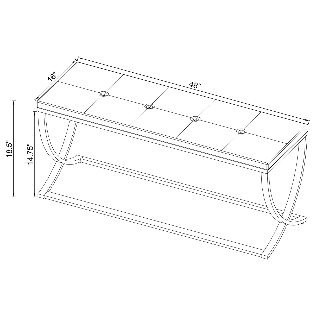 Bench - Walton Bench with Metal Base White and Chrome