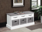 Alma 3 - drawer Storage Bench White and Weathered Grey | Coaster - 501196 - Home Elegance USA - 2