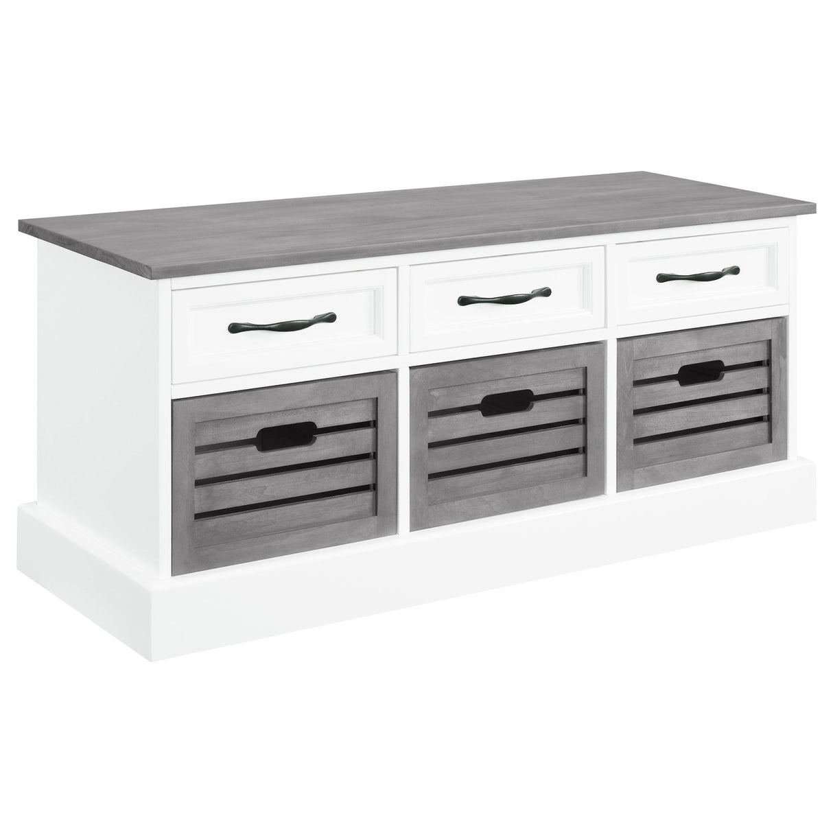 Alma 3 - drawer Storage Bench White and Weathered Grey | Coaster - 501196 - Home Elegance USA - 1