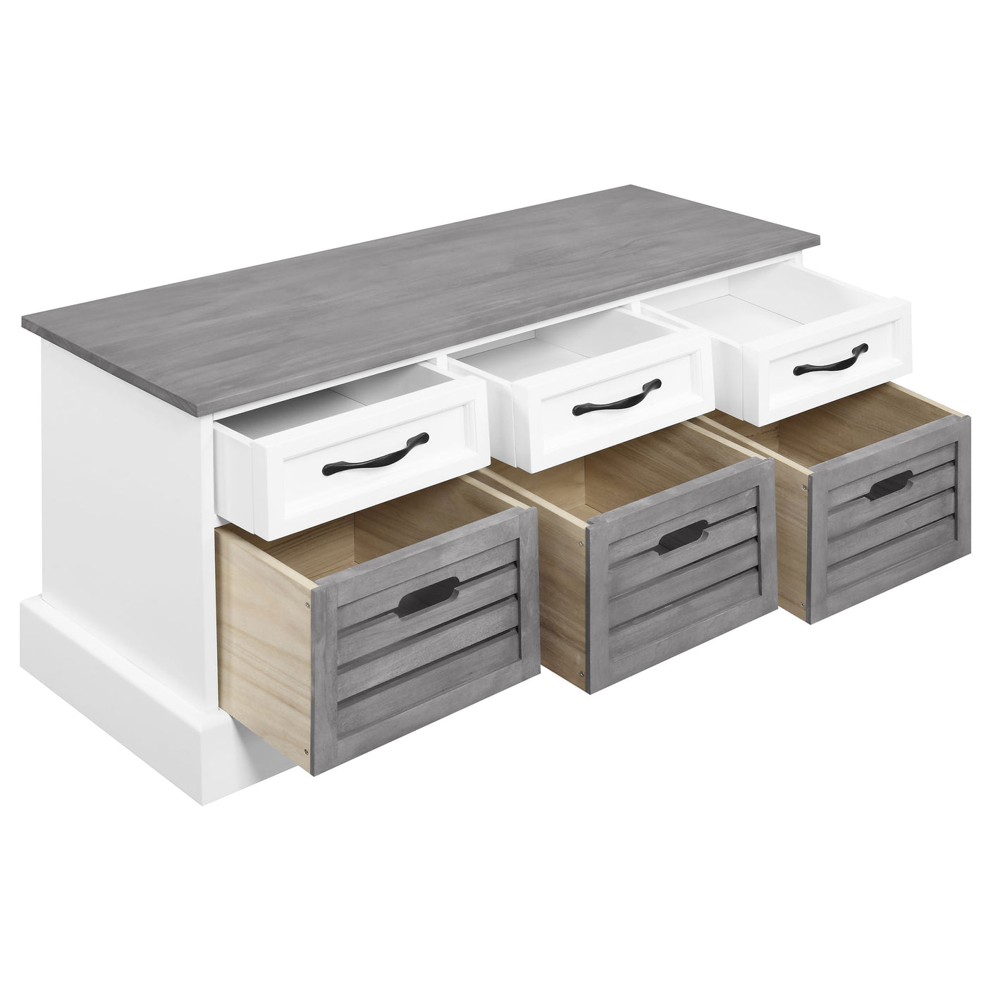 Storage Bench - Alma 3-drawer Storage Bench White and Weathered Grey