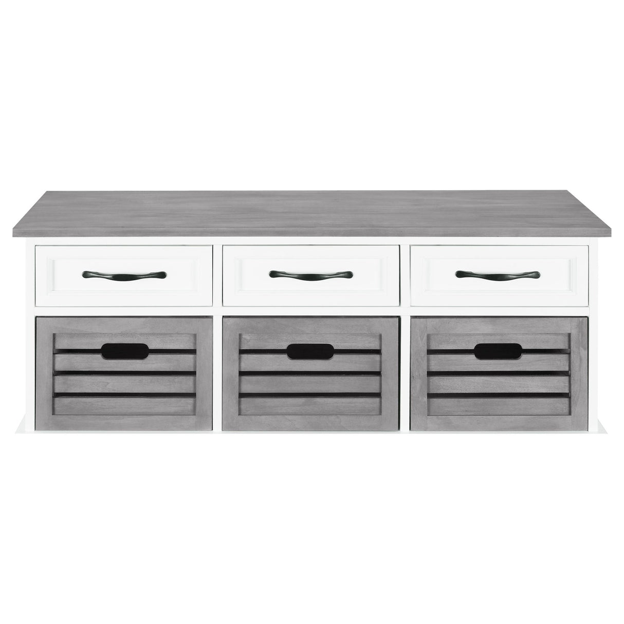 Alma 3 - drawer Storage Bench White and Weathered Grey | Coaster - 501196 - Home Elegance USA - 4