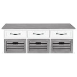 Storage Bench - Alma 3-drawer Storage Bench White and Weathered Grey