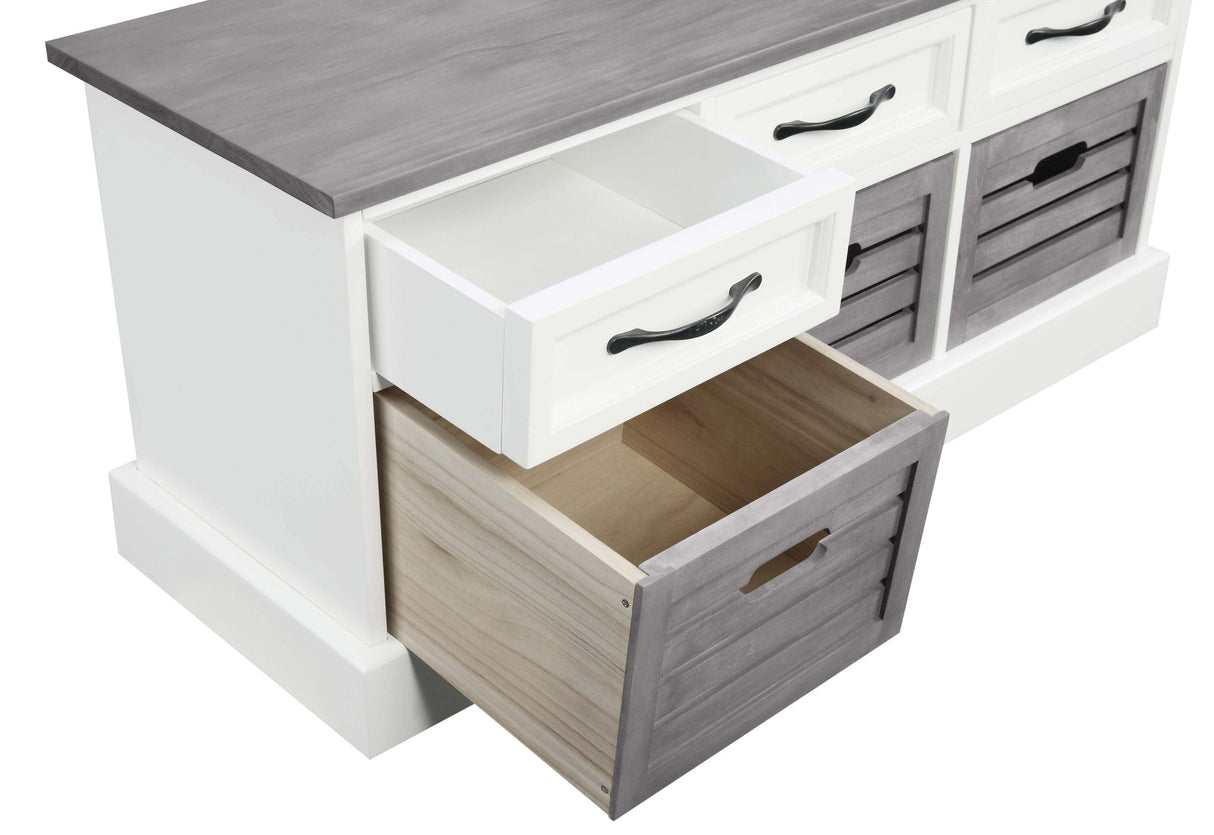 Alma 3 - drawer Storage Bench White and Weathered Grey | Coaster - 501196 - Home Elegance USA - 8