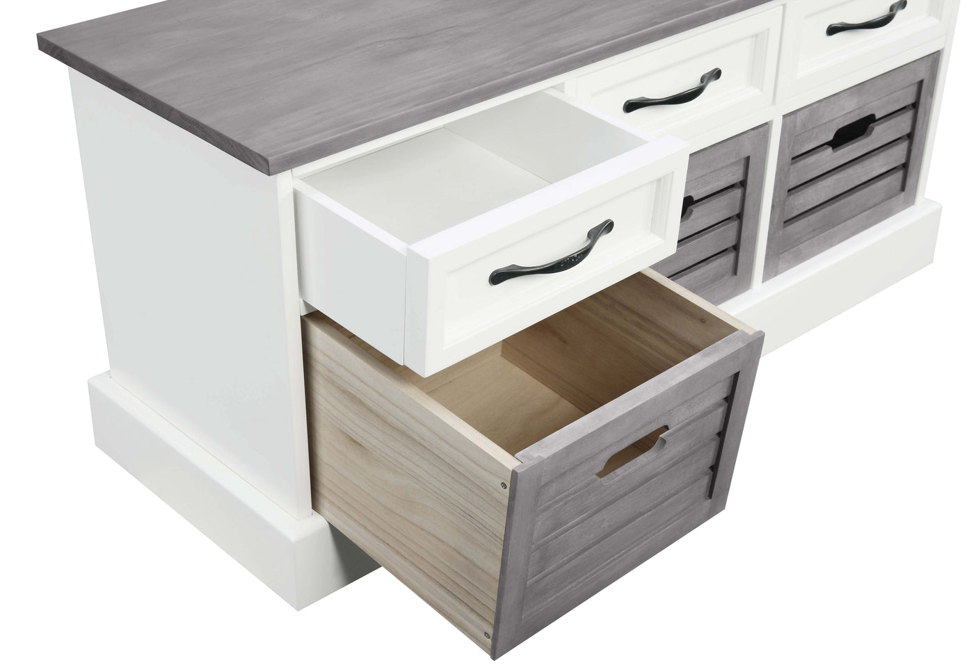 Storage Bench - Alma 3-drawer Storage Bench White and Weathered Grey