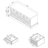 Alma 3 - drawer Storage Bench White and Weathered Grey | Coaster - 501196 - Home Elegance USA - 13