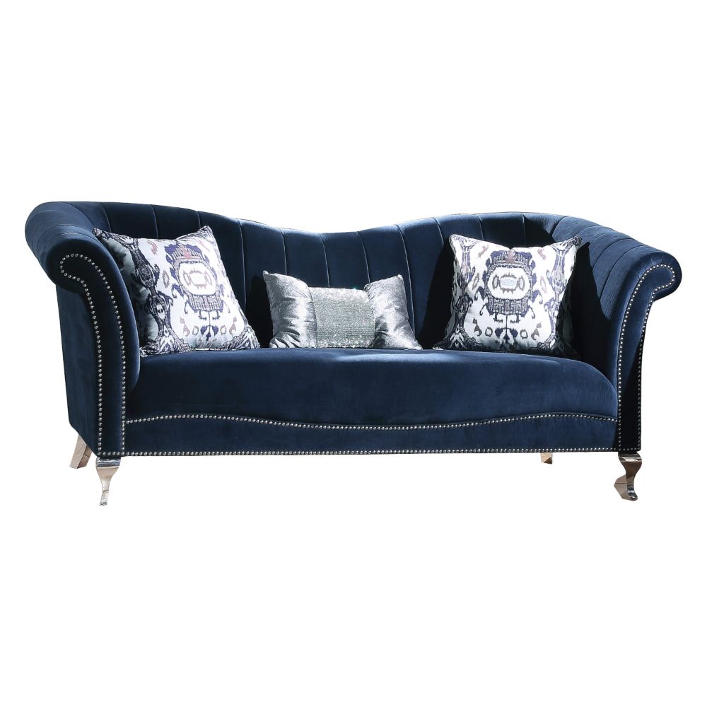 Acme - Jaborosa Sofa W/3 Pillows 50345 Blue Velvet