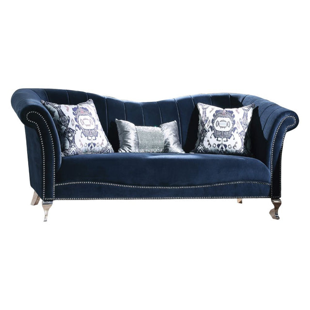 Acme - Jaborosa Sofa W/3 Pillows 50345 Blue Velvet