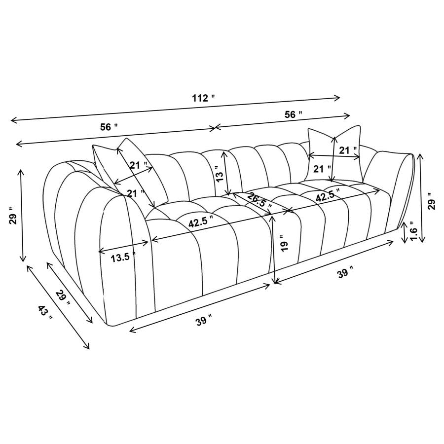 Winchester Boucle Extra Long Sofa Sand Pebble | Coaster