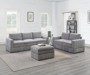Contemporary Modular 6-Piece Sectional Sofa Set in Graphite Morgan Suede | Ideal for Living Rooms - sold by Home Elegance USA
