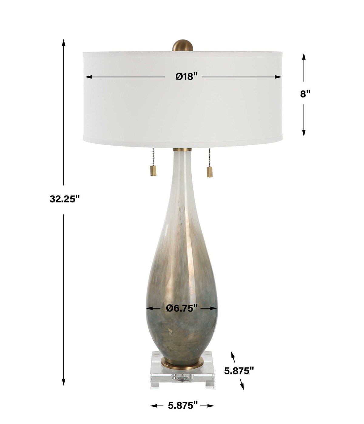 Cardoni Glass Table Lamp - Bronze / Beige by Uttermost - View 8
