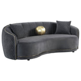 Brookside Velvet Upholstered Curved Sofa Dark Grey | Coaster | Home Elegance USA