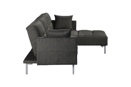 Acme - Duzzy Sectional Sofa 50485 Dark Gray Fabric