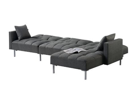 Acme - Duzzy Sectional Sofa 50485 Dark Gray Fabric