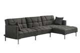 Acme - Duzzy Sectional Sofa 50485 Dark Gray Fabric