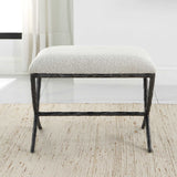 Brisby Fabric Small Bench - Light Gray by Uttermost - View 3