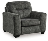 Ashley Gunmetal Lonoke Chair and a Half - Velvet | Home Elegance USA