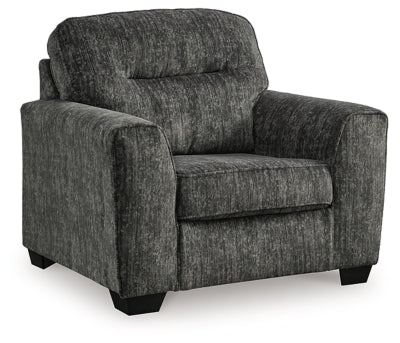 Ashley Gunmetal Lonoke Chair and a Half - Velvet