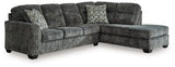 Ashley Gunmetal Lonoke 50504S2 2 - Piece Sectional with Chaise - Velvet - 50504S2 - Home Elegance USA - 1