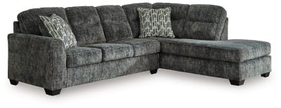 Ashley Gunmetal Lonoke 50504S2 2 - Piece Sectional with Chaise - Velvet | Home Elegance USA