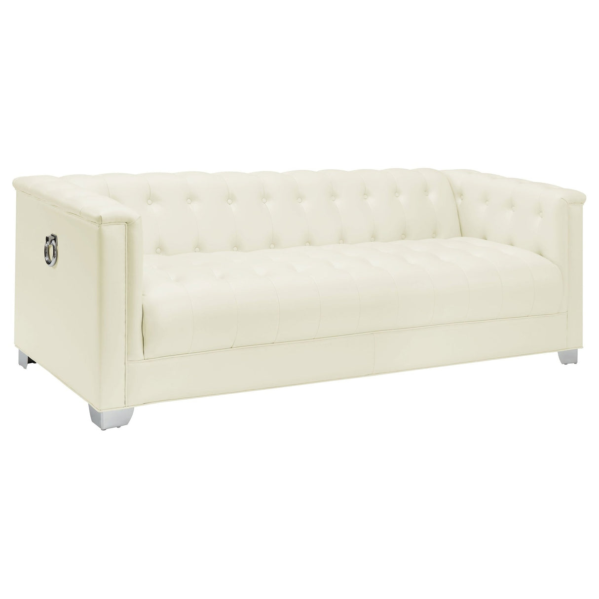 Chaviano 2 - piece Upholstered Tufted Sofa Set Pearl White | Coaster | Home Elegance USA