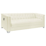 Chaviano 2 - piece Upholstered Tufted Sofa Set Pearl White | Coaster | Home Elegance USA