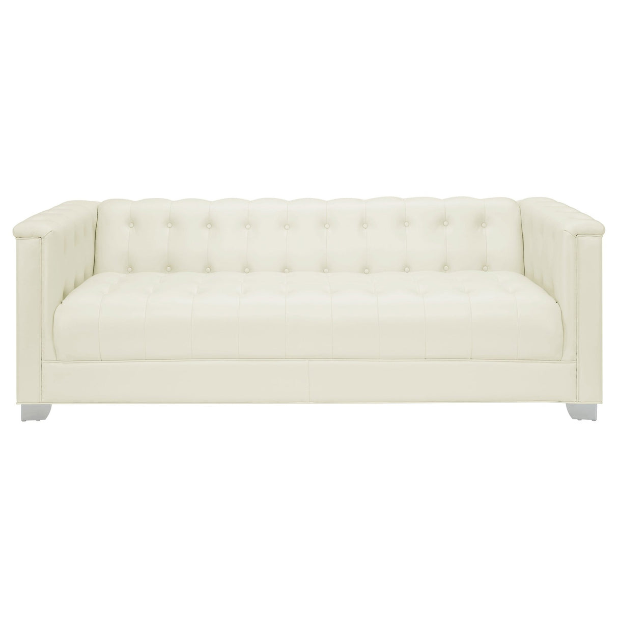 Chaviano 2 - piece Upholstered Tufted Sofa Set Pearl White | Coaster | Home Elegance USA