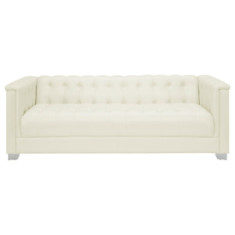 Chaviano 2 - piece Upholstered Tufted Sofa Set Pearl White - 505391 - S2 - image - 3