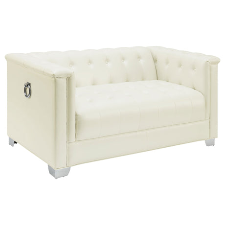 Chaviano 2 - piece Upholstered Tufted Sofa Set Pearl White - 505391 - S2 - image - 6