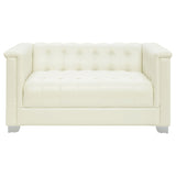 Chaviano 2 - piece Upholstered Tufted Sofa Set Pearl White | Coaster | Home Elegance USA