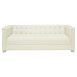 Chaviano 3 - piece Upholstered Tufted Sofa Set Pearl White | Coaster | Home Elegance USA