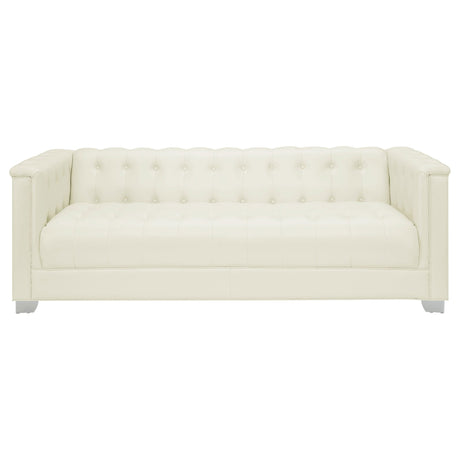 Chaviano 3 - piece Upholstered Tufted Sofa Set Pearl White - 505391 - S3 - image - 3