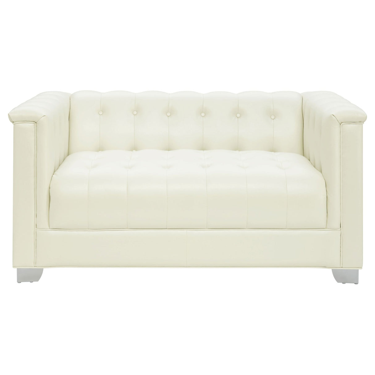 Chaviano 3 - piece Upholstered Tufted Sofa Set Pearl White - 505391 - S3 - image - 6