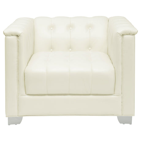 Chaviano 3 - piece Upholstered Tufted Sofa Set Pearl White - 505391 - S3 - image - 9