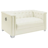 4 Pc Sofa Set - Chaviano 4 - piece Upholstered Tufted Sofa Set Pearl White - 505391 - S4 - image - 5