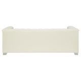 Sofa - Chaviano Tufted Upholstered Sofa Pearl White