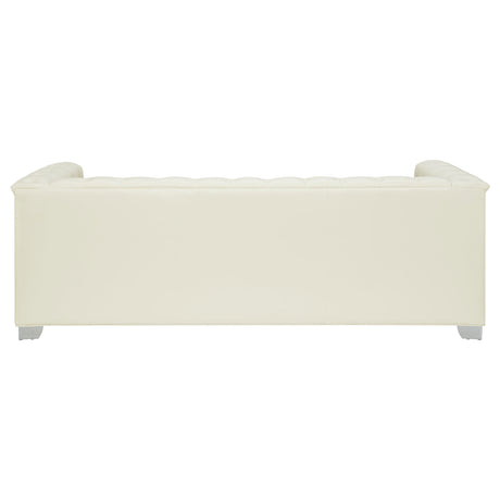 Sofa - Chaviano Tufted Upholstered Sofa Pearl White