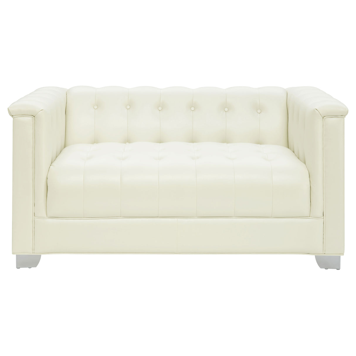 Loveseat - Chaviano Tufted Upholstered Loveseat Pearl White