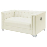 Loveseat - Chaviano Tufted Upholstered Loveseat Pearl White