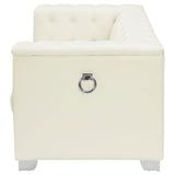 Loveseat - Chaviano Tufted Upholstered Loveseat Pearl White