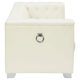 Loveseat - Chaviano Tufted Upholstered Loveseat Pearl White